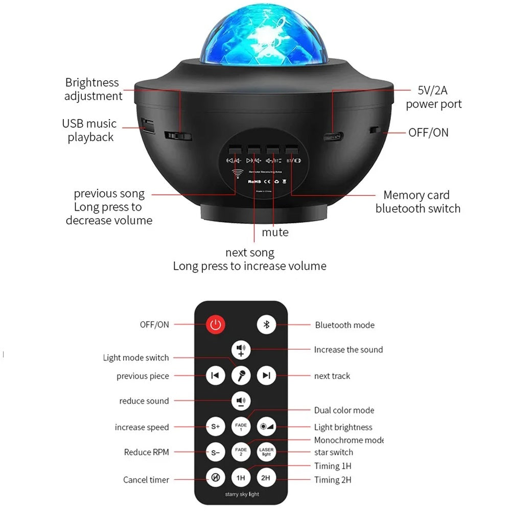 Galaxy Projector - Bluetooth Lights & Music