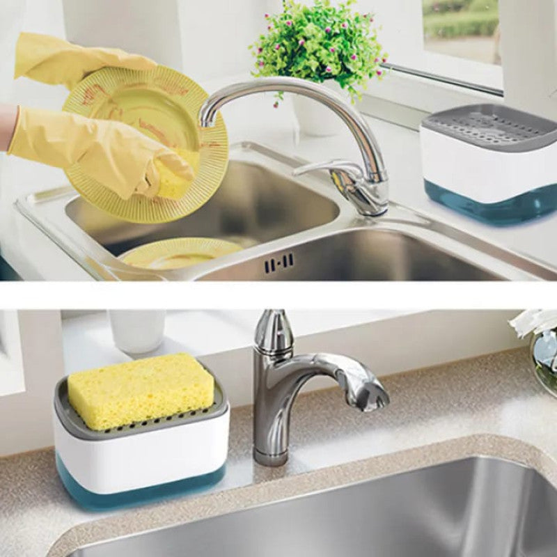 Dish Soap Dispenser and Sponge Holder - 2-in-1 - Model # 01