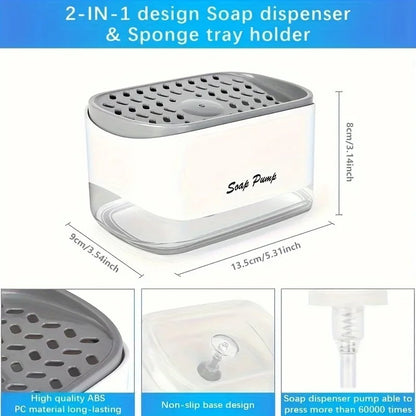 Dish Soap Dispenser and Sponge Holder - 2-in-1 - Model # 01