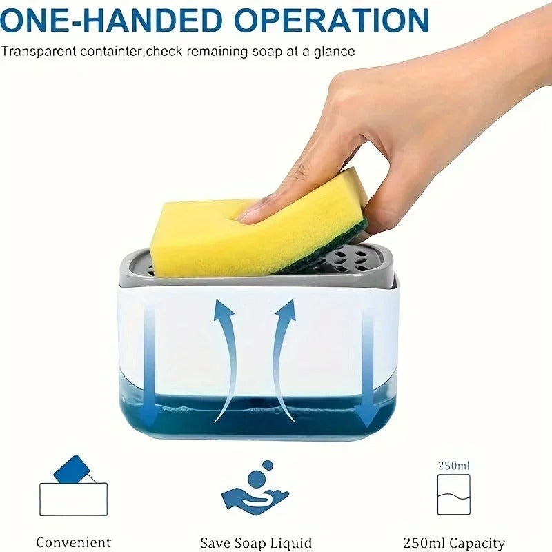 Dish Soap Dispenser and Sponge Holder - 2-in-1 - Model # 01