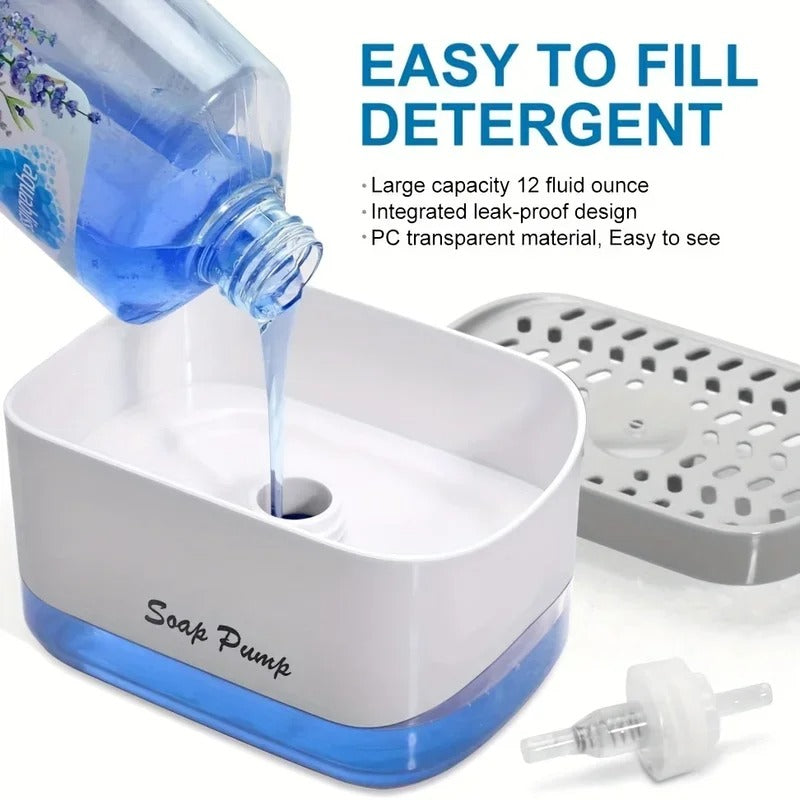 Dish Soap Dispenser and Sponge Holder - 2-in-1 - Model # 01