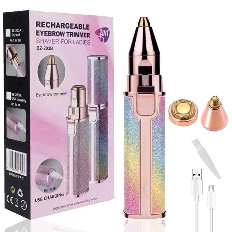 Rechargeable Flawless Eyebrow Trimmer - 2-in-1