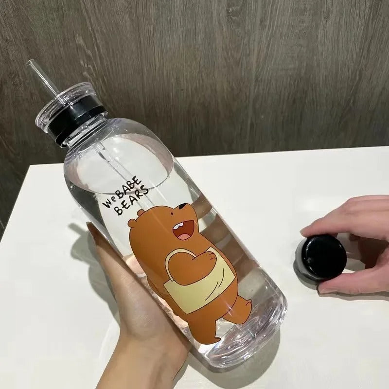 Babe Bears Water Bottle - (Cute Panda)