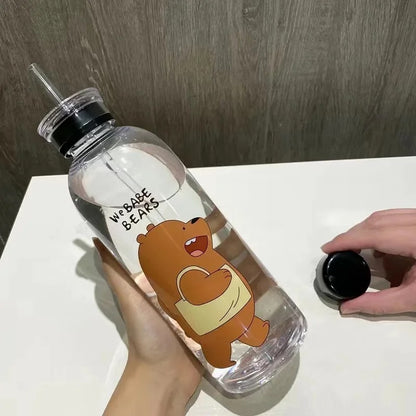 Babe Bears Water Bottle - (Cute Panda)