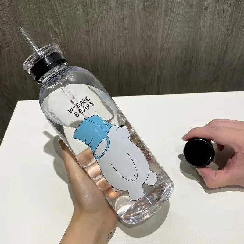 Babe Bears Water Bottle - (Cute Panda)