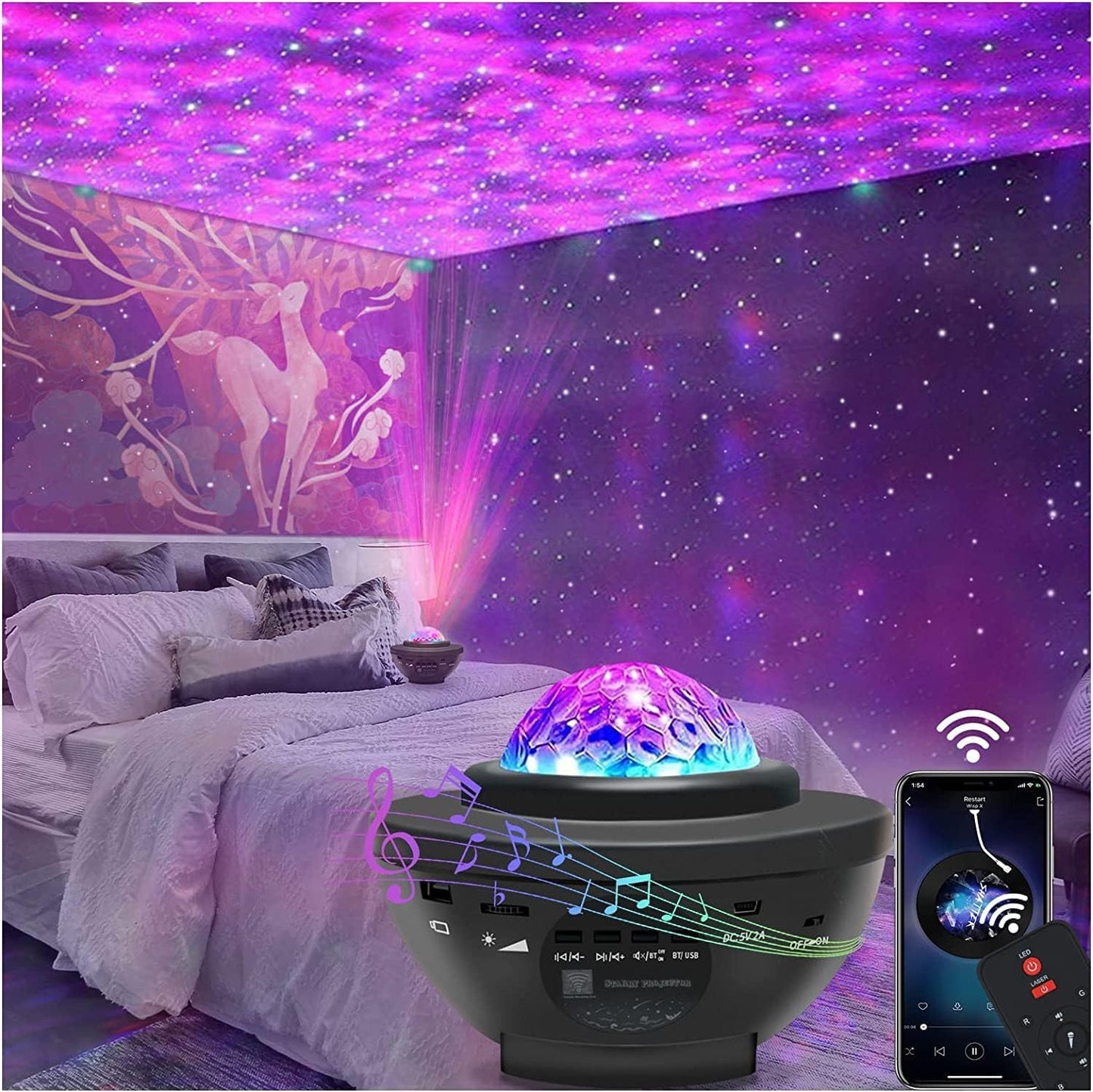 Galaxy Projector - Bluetooth Lights & Music