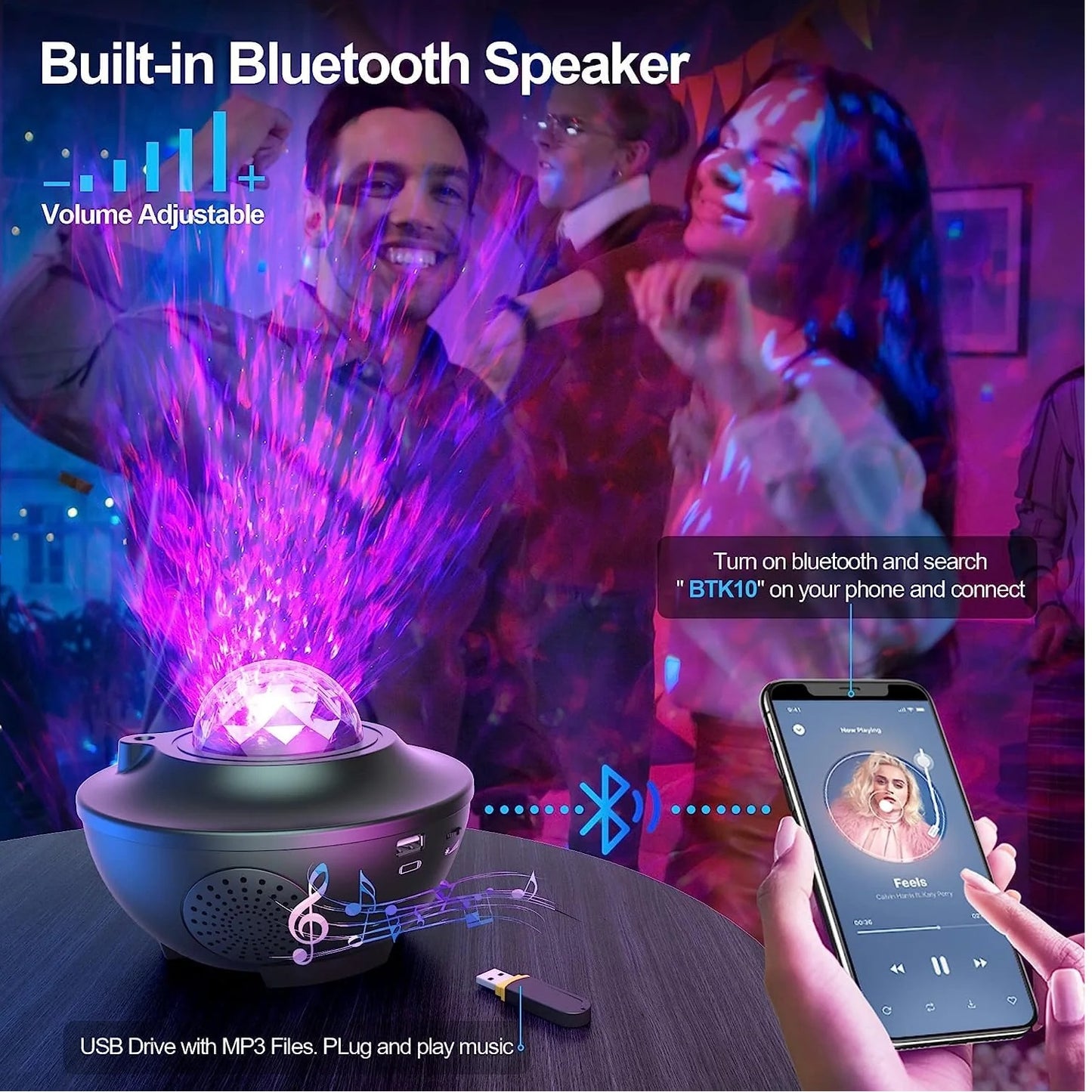 Galaxy Projector - Bluetooth Lights & Music