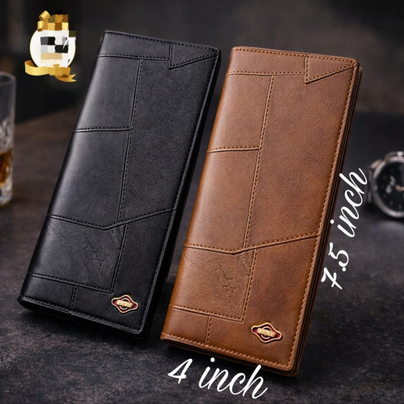 Leather  Long Wallet - Model 001 (Unisex)