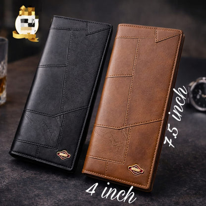 Leather  Long Wallet - Model 001 (Unisex)