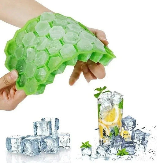 Silicone Hexagon Ice Cube Tray With Lid