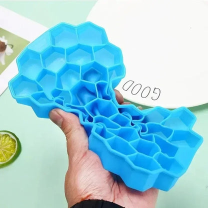 Silicone Hexagon Ice Cube Tray With Lid