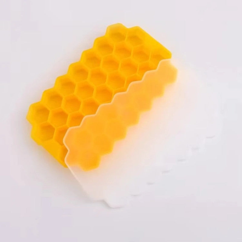 Silicone Hexagon Ice Cube Tray With Lid