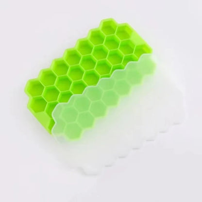 Silicone Hexagon Ice Cube Tray With Lid