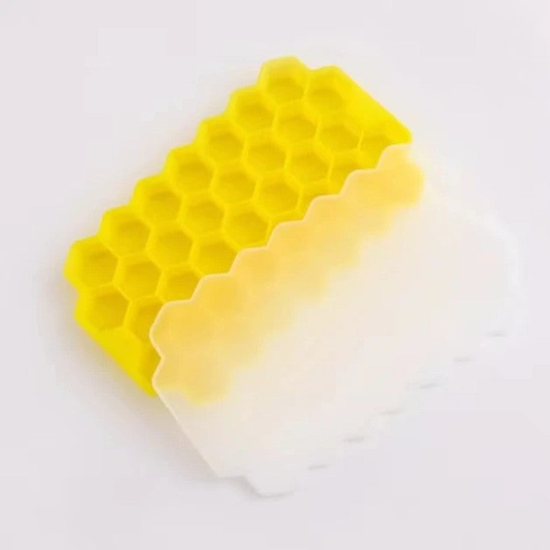 Silicone Hexagon Ice Cube Tray With Lid