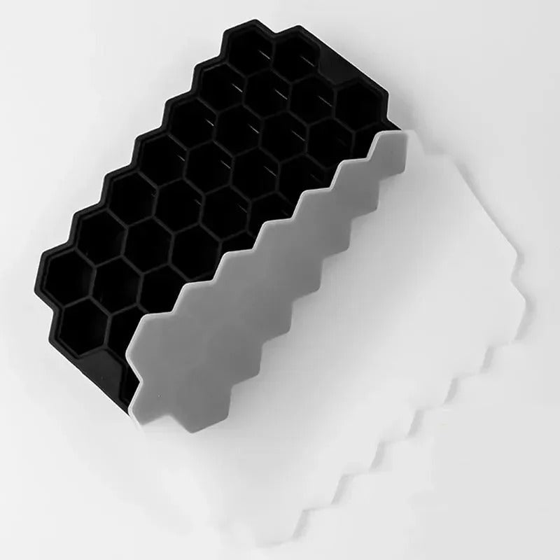 Silicone Hexagon Ice Cube Tray With Lid