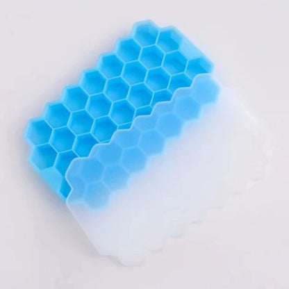 Silicone Hexagon Ice Cube Tray With Lid