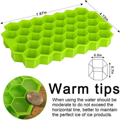 Silicone Hexagon Ice Cube Tray With Lid